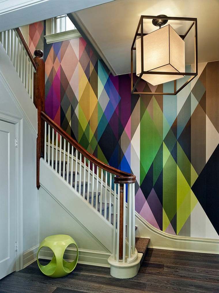 papier peint decoration escaliers