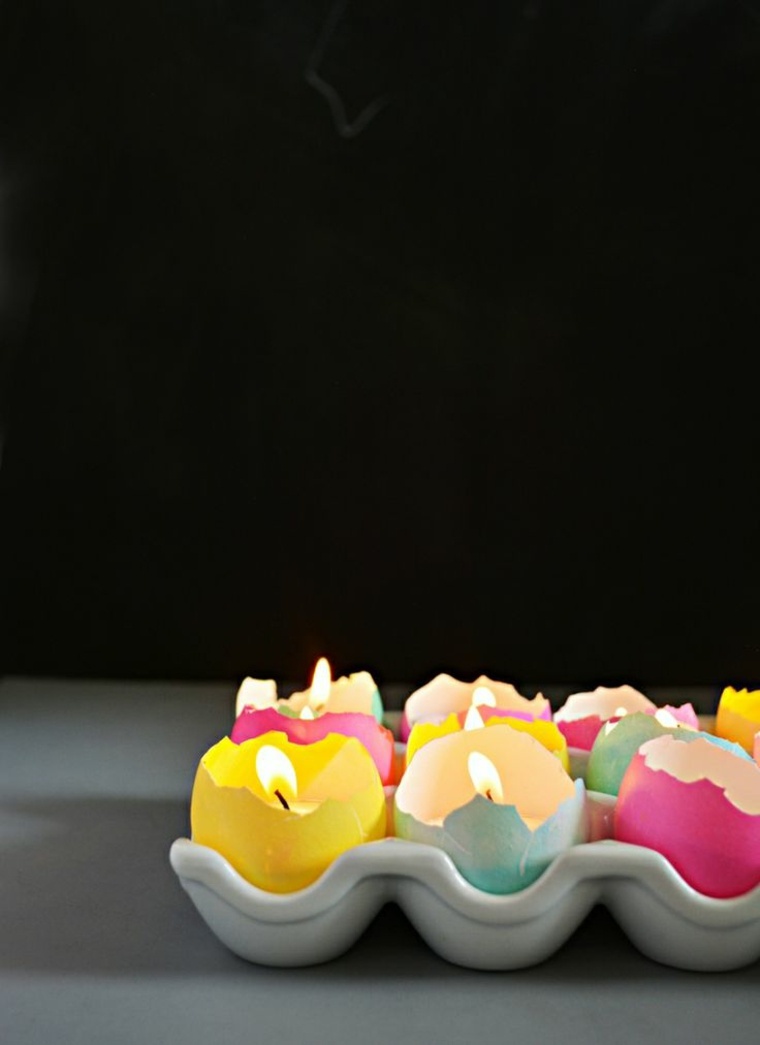 déco de table pour pâques idée bougeoir œufs bougies 