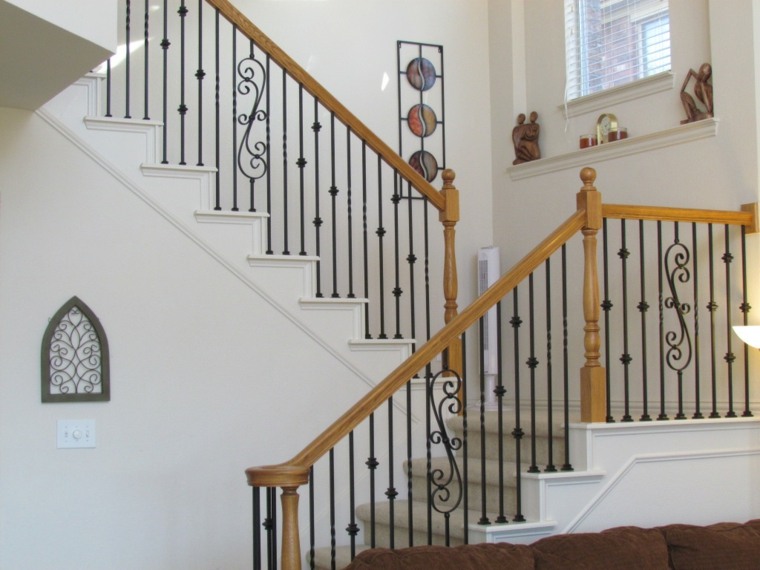 rampe d'escalier bois fer