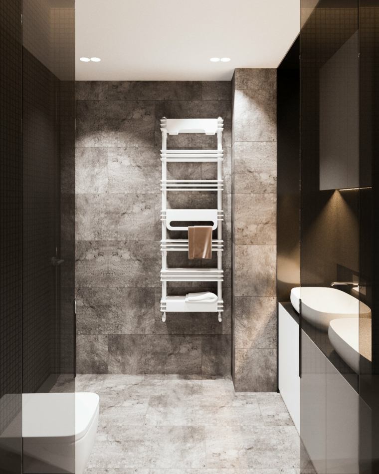salle de bains design minimaliste moderne aménagement idée revêtement sol