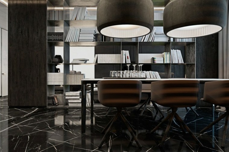salle à manger design moderne luminaires table chaise industriel moderne
