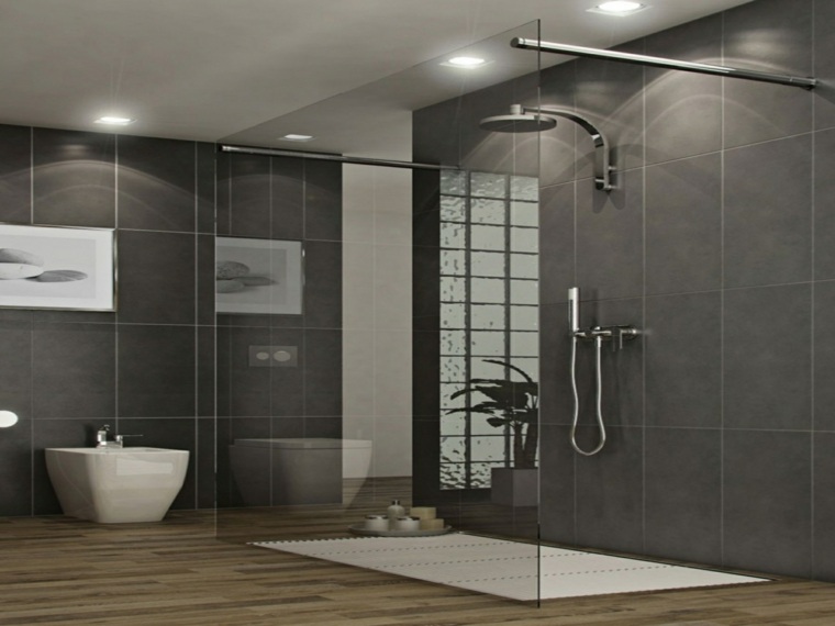 cabine douche salle de bain béton ciré design déco mur baignoire 