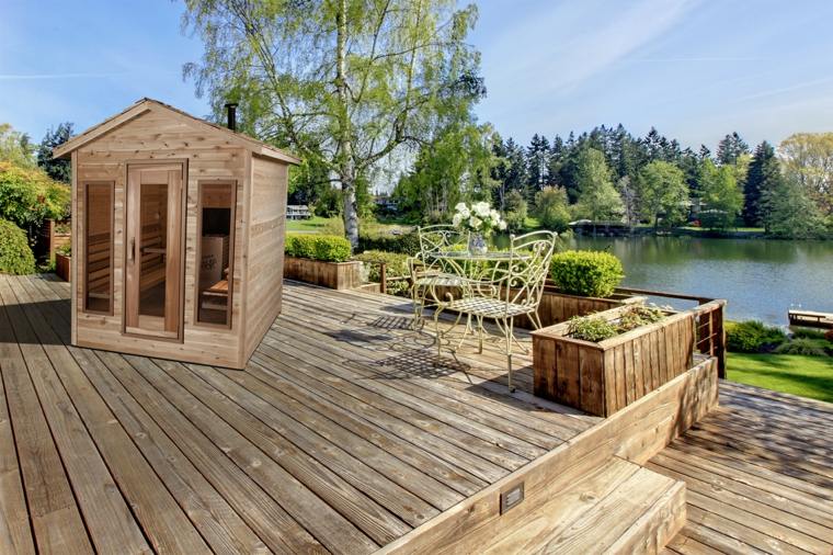 sauna jardin construction bois 