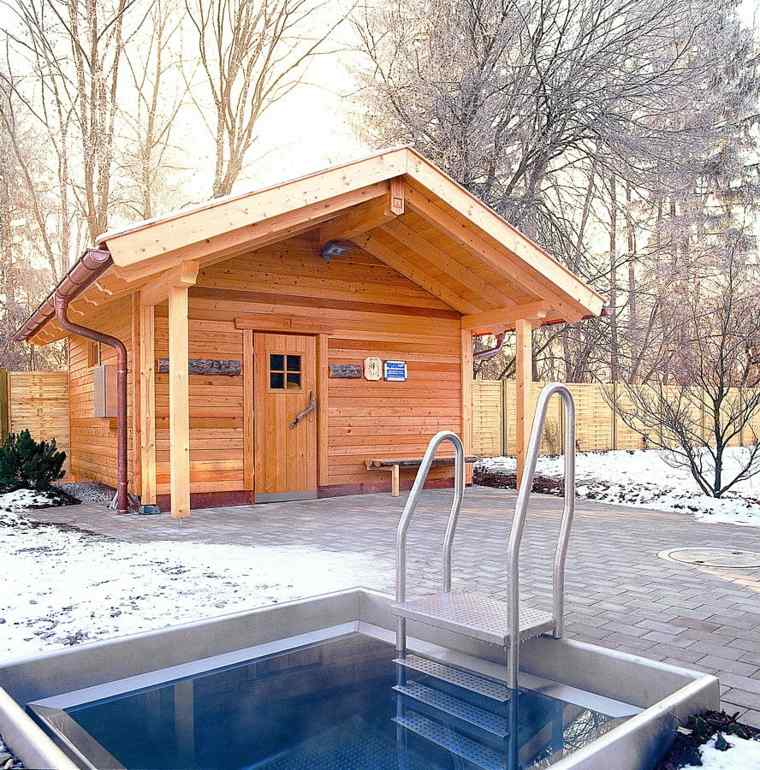 sauna exterieur jacuzzi jardin