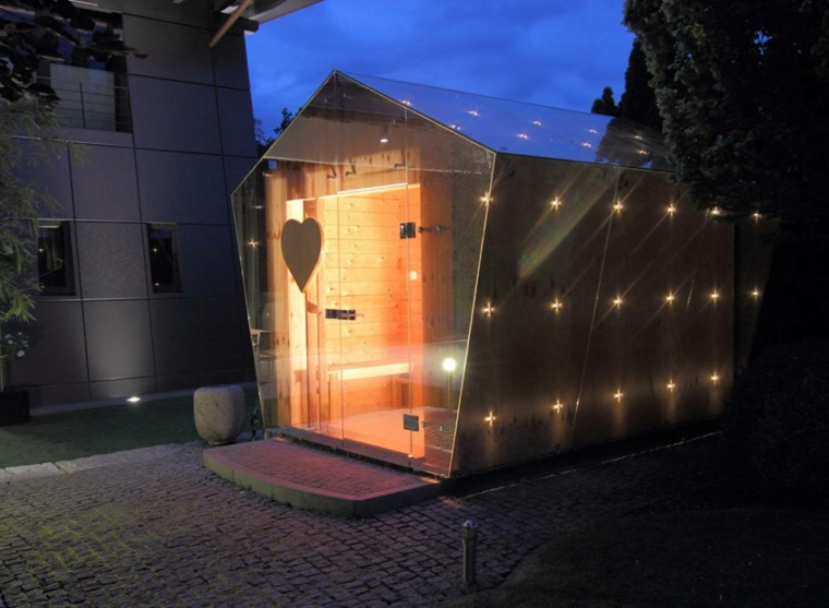 sauna jardin design contemporain