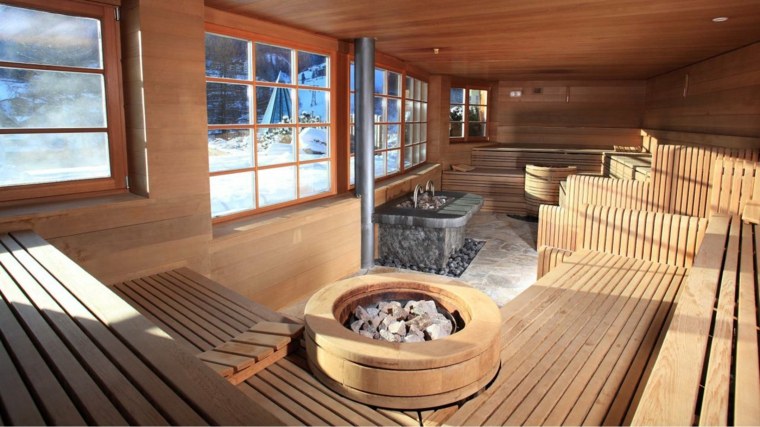 sauna jardin interieur bois