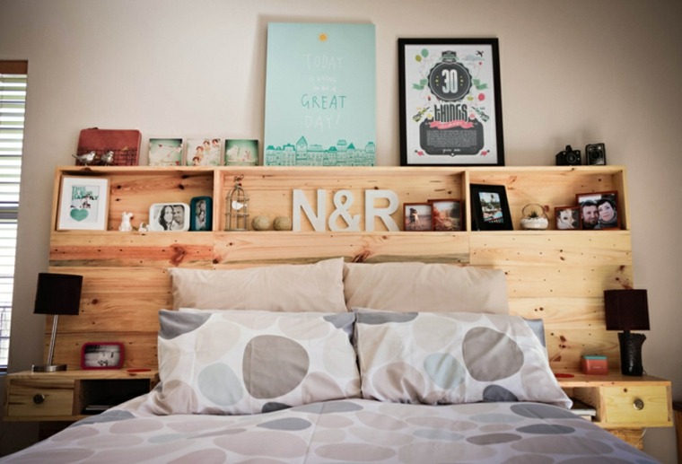 tête de lit rangement étagères déco idée chambre enfant chambre ado tete de lit originale 