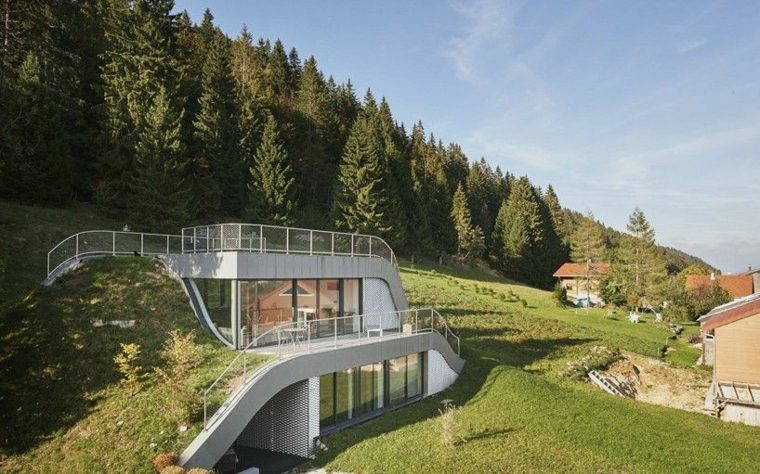 photo toiture végétalisée maison design moderne 