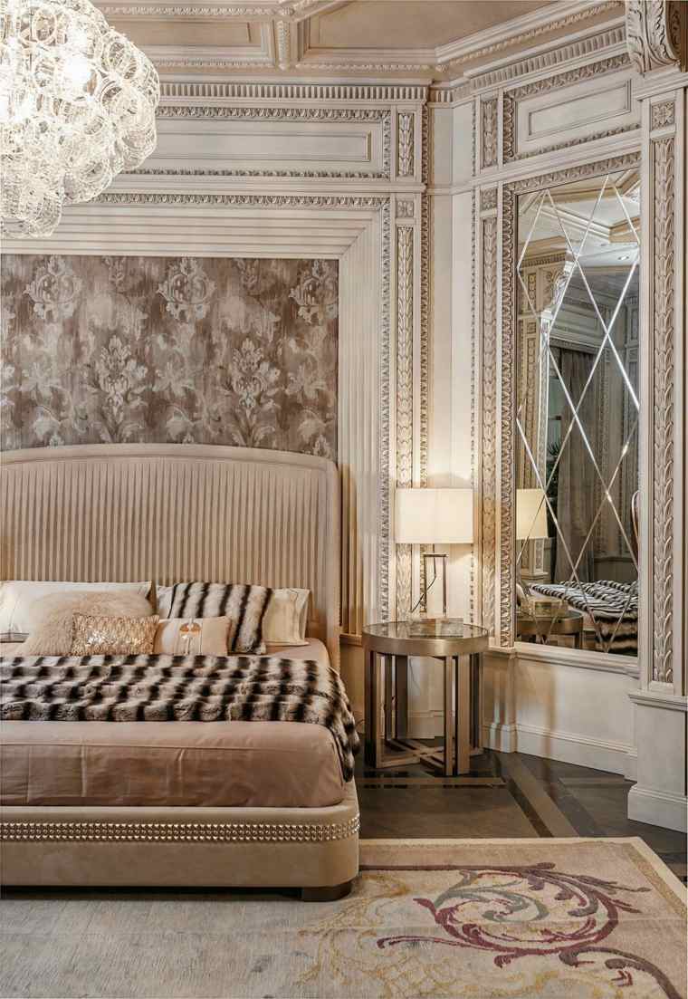 art déco intérieur style chambre à coucher lit néoclassique miroir luminaire design