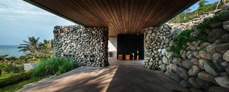 maison de pierre design atolan taiwan design extérieur mur piere