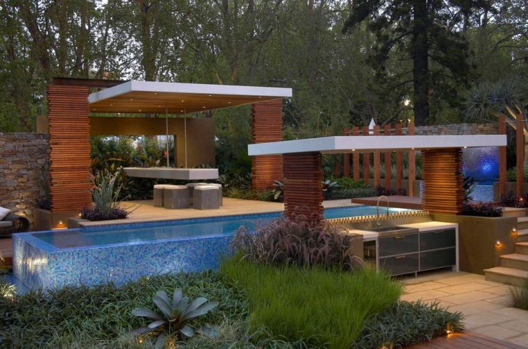 bar de jardin design piscine moderne
