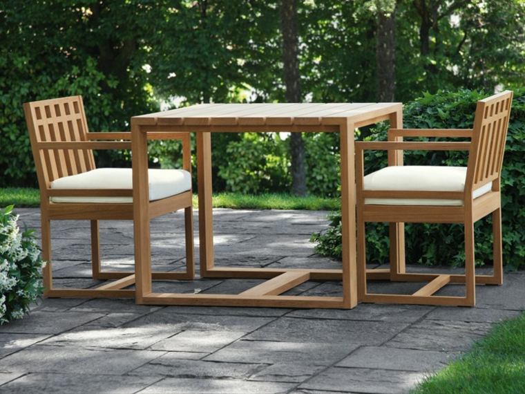 chaise jardin table jardin teck design idée mobilier