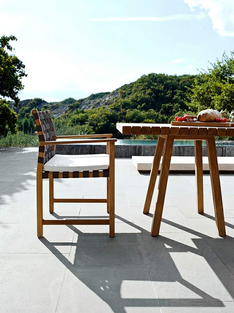 collection mobilier jardin design chaise bois extérieur
