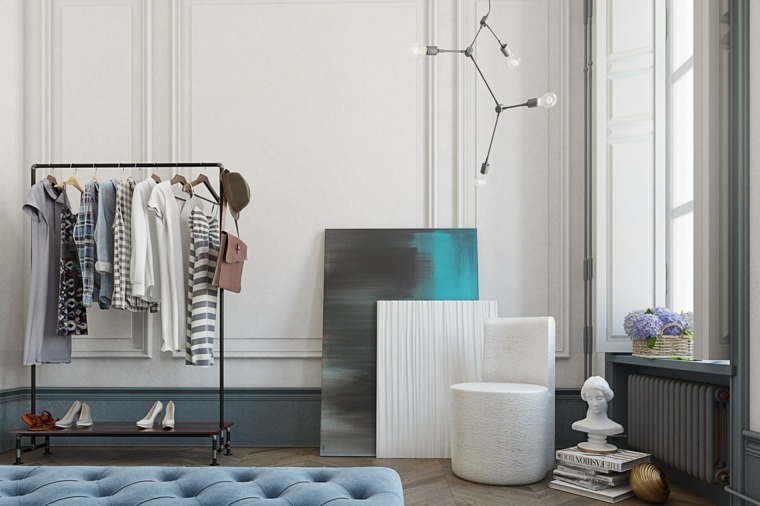 dressing design moderne fauteuil blanc tableau déco mur 