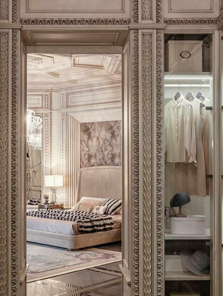 chambre à coucher dressing style néoclassique moderne lit design tête de lit