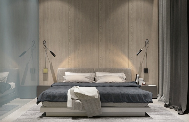 intérieur design moderne chambre à coucher lit éclairage