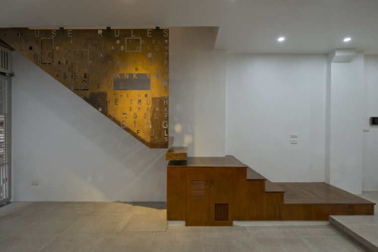 appartement avec jardin moderne design escalier rouille 