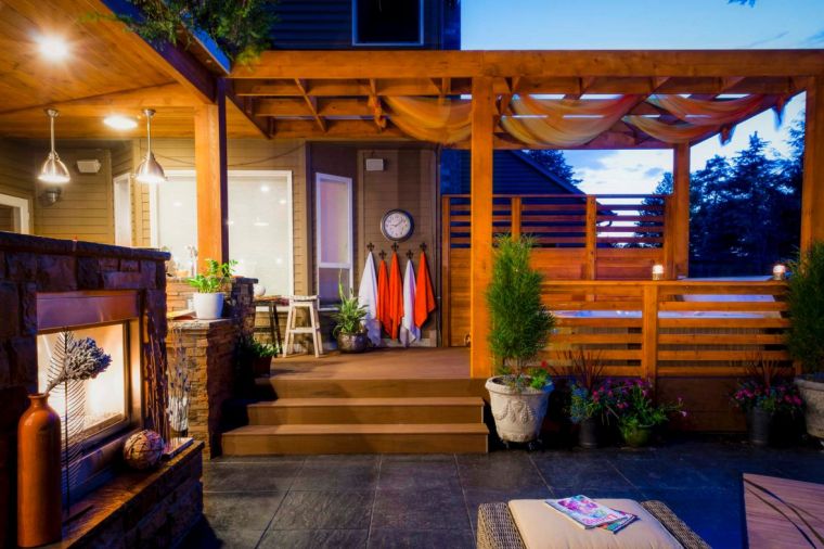 faire une terrasse en bois jacuzzi style moderne