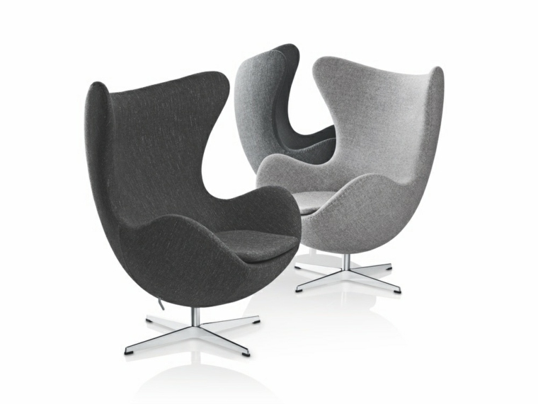 design danois fauteuil gris jacobsen design egg chair