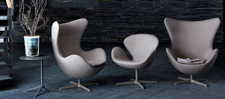 egg chair cuir design jacobsen moderne 
