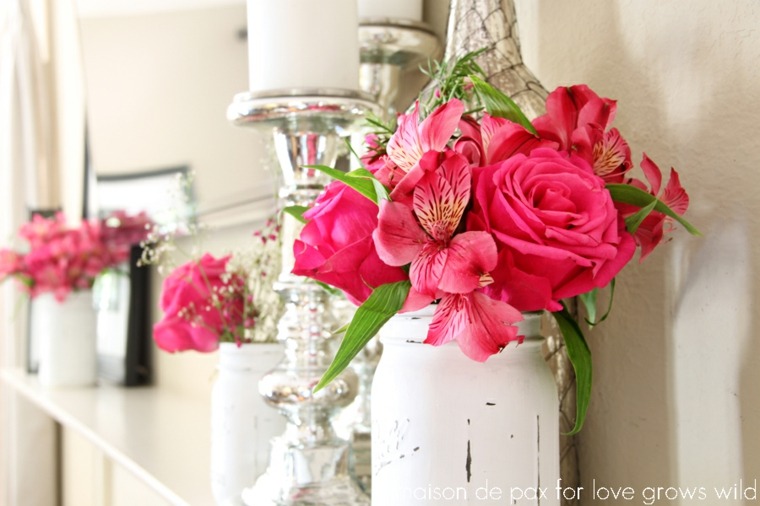 décoration printemps fleurs roses idée vase