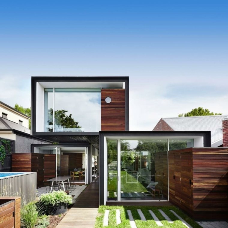 maison contemporaine moderne design aménagement idée vitres 