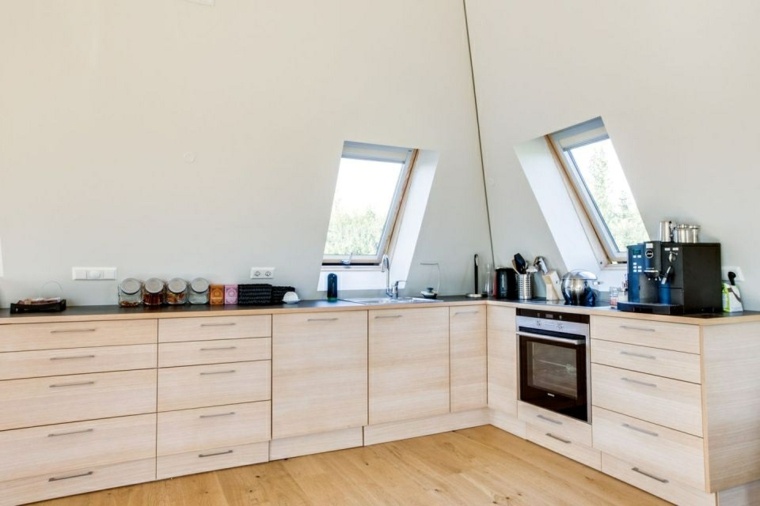 cuisine tendance idée mobilier bois moderne fenêtre idées 