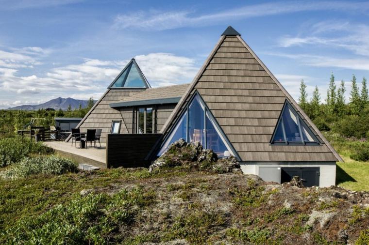maison de vacances pyramide design idée Islande 