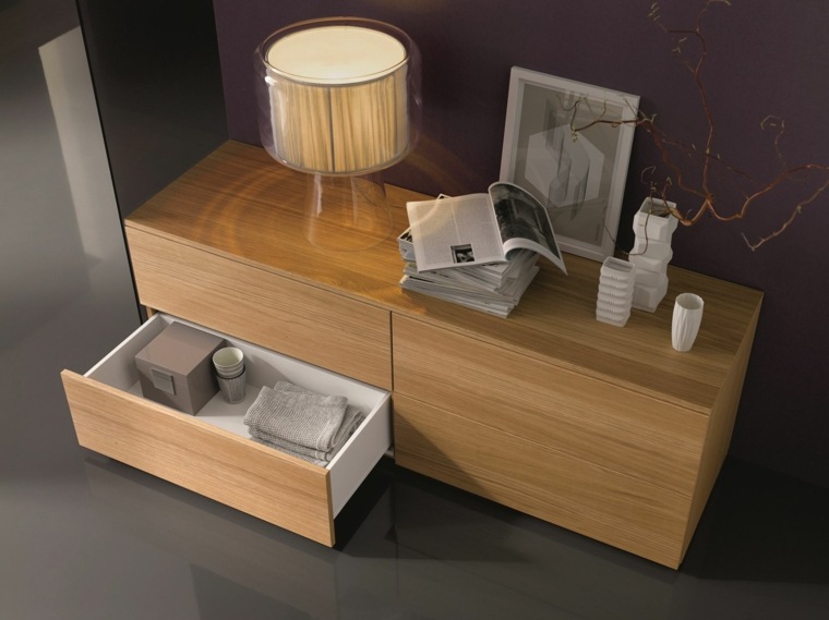 meuble de rangement salle de bain tiroirs deco bois