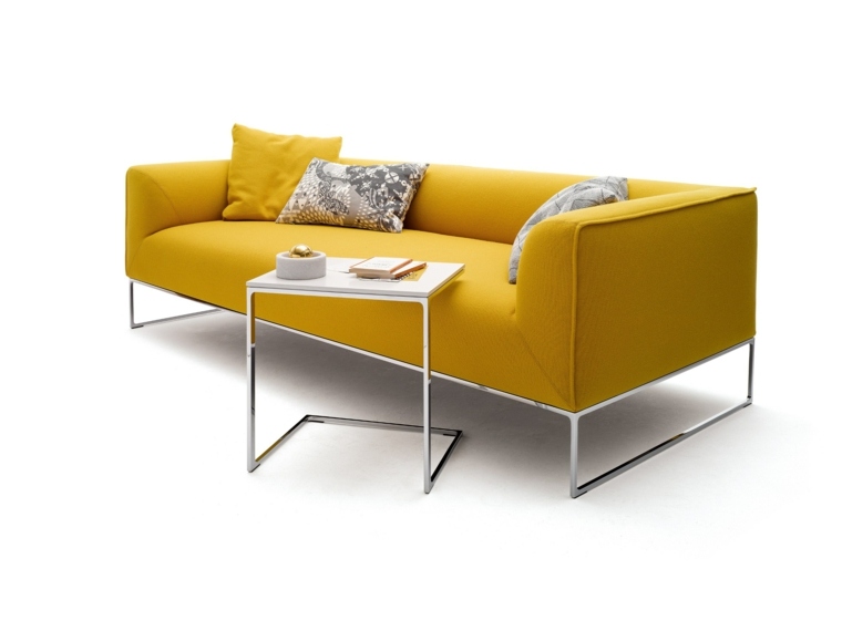 ameublement salon sofa jaune decoration moderne