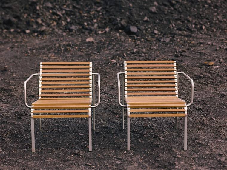 mobilier de jardin en bois design moderne chaise bois acier 