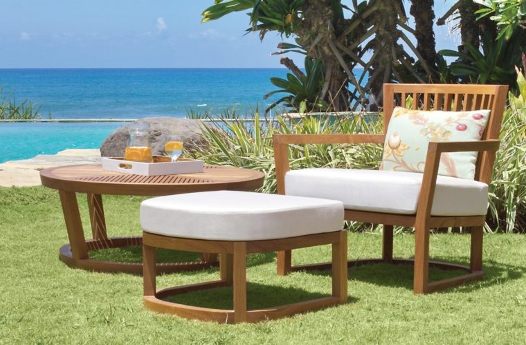 mobilier de jardin design table basse bois design fauteuil jardin
