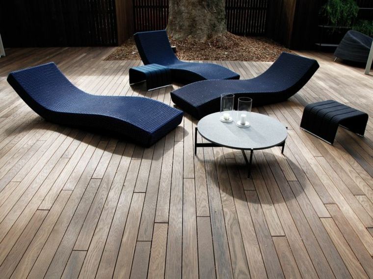 design extérieur mobilier de terrasse parquet bois