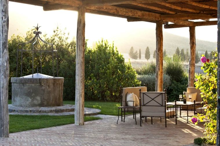 pergolas bois design terrasse italienne idee decoration