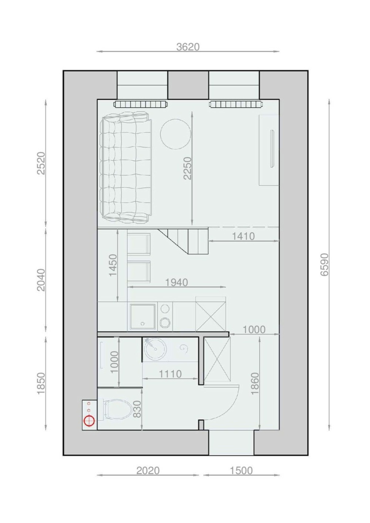 maison design plan idees studio 20m2