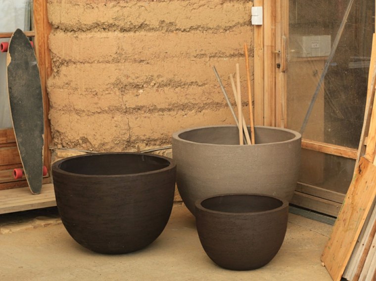 aménager extérieur pot de fleur texel terre cuite design moderne