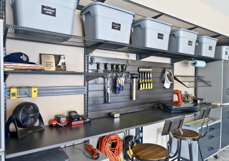 rangement garage etageres meuble bacs