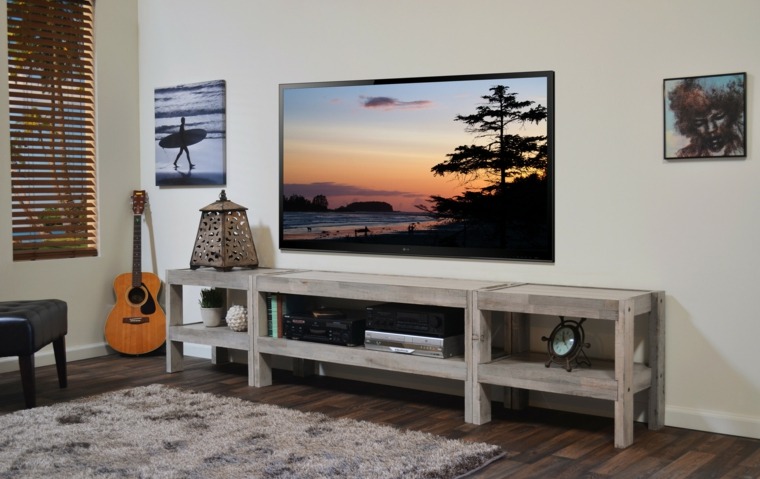 recyclage palette meuble tv deco bois