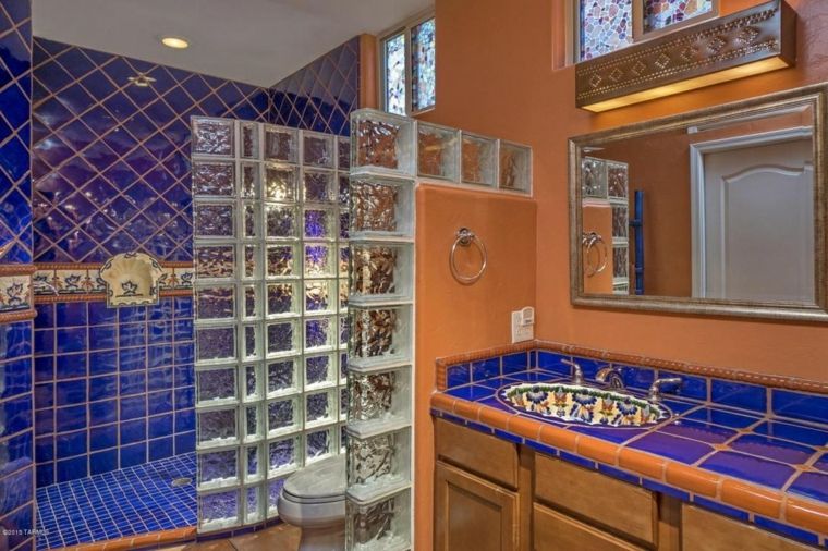 talavera salle de bains moderne cabine douche idée mur verre 