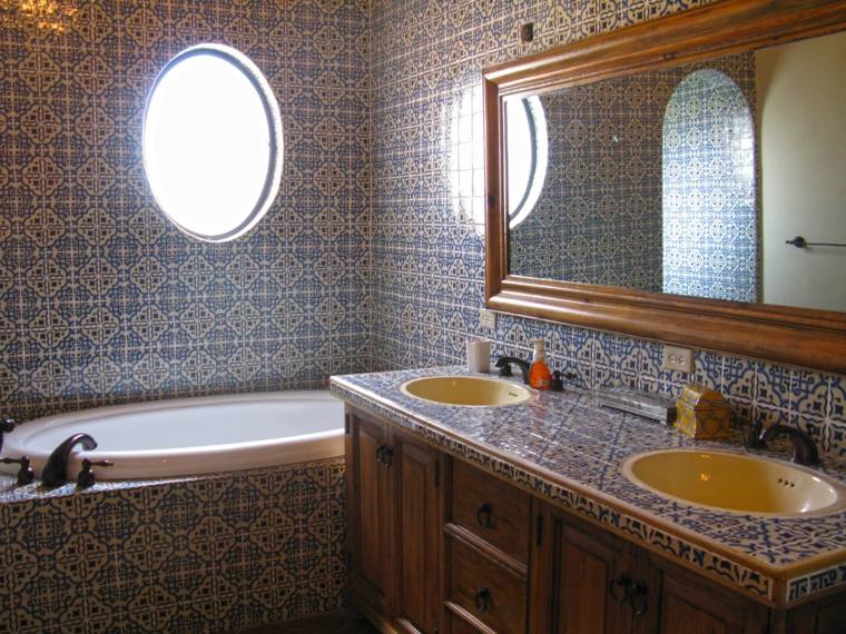 salle de bains carrelage mur baingoire idée comptoir salle de bains déco cadre