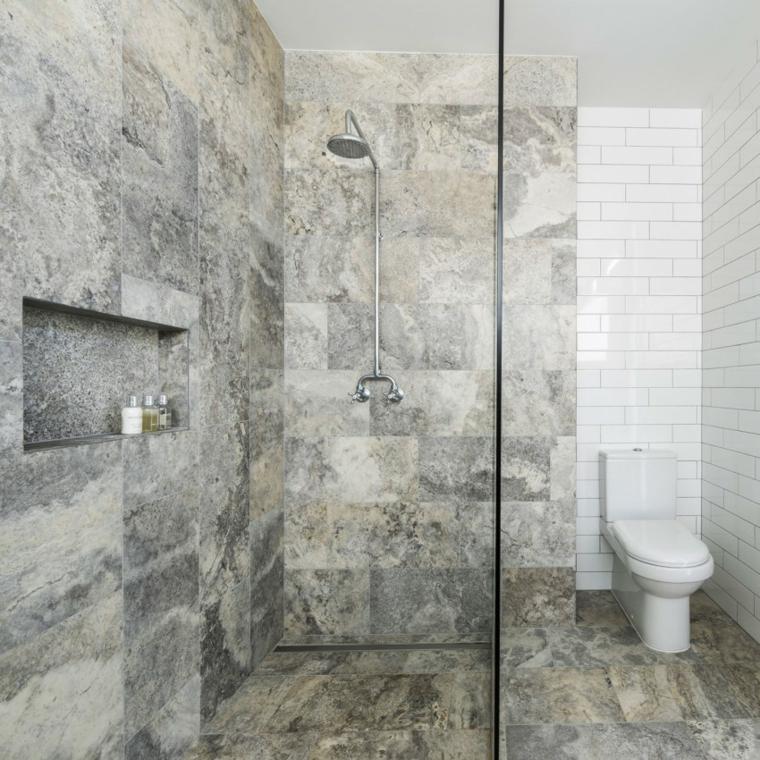 salle de bains pierre cabine douche idée toilettes 