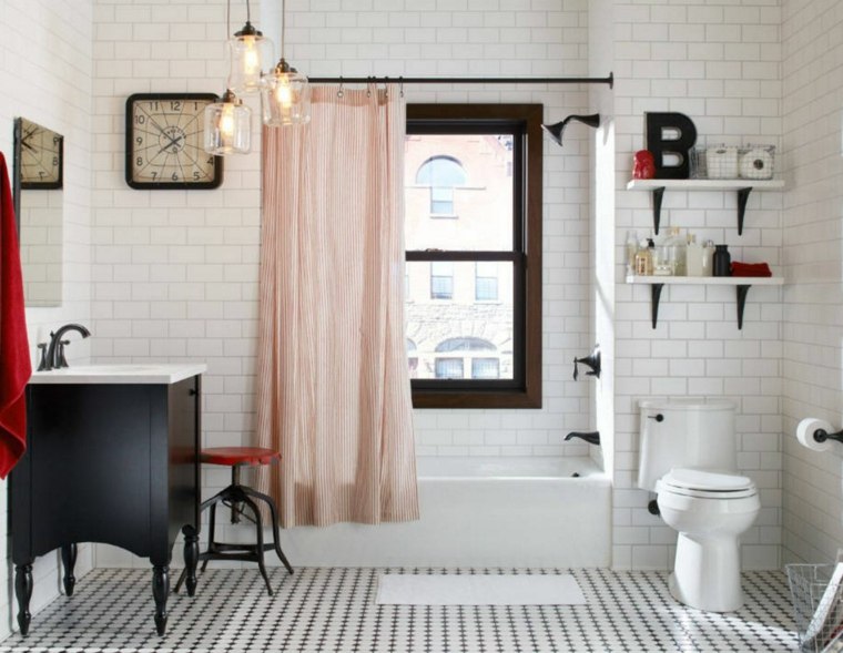 salle de bain rétro interieur decoration vintage