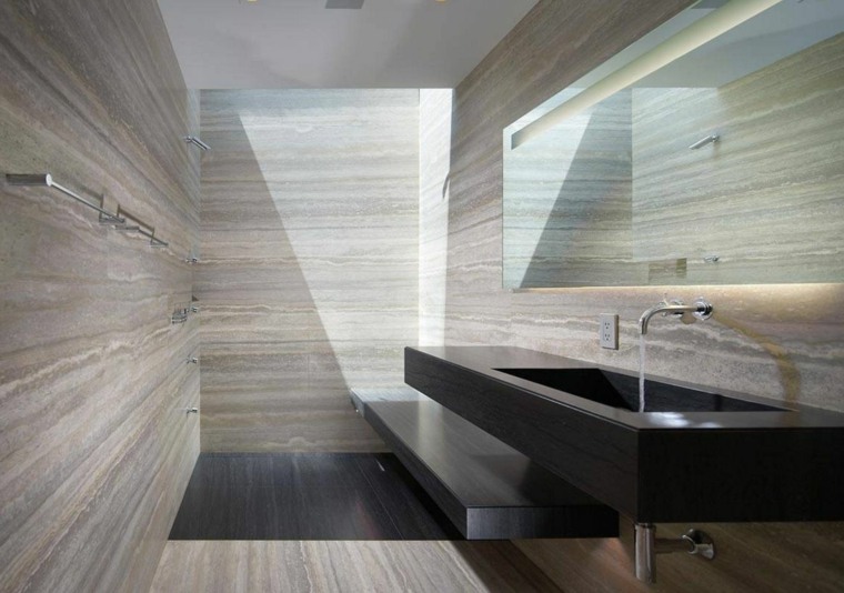 salle de bain travertin marbre interieur design moderne