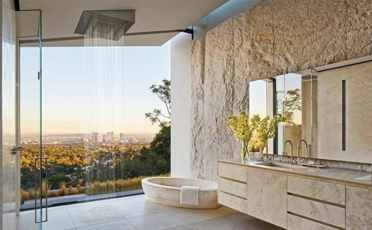 photo salle de bain travertin design d'interieur italien