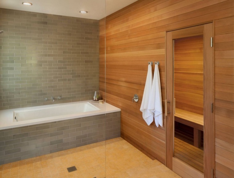 salles de bain decoration sauna scandinave