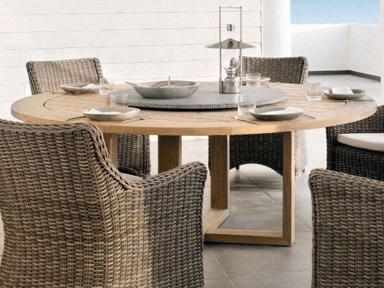 mobilier de jardin table ronde design fauteuil moderne 