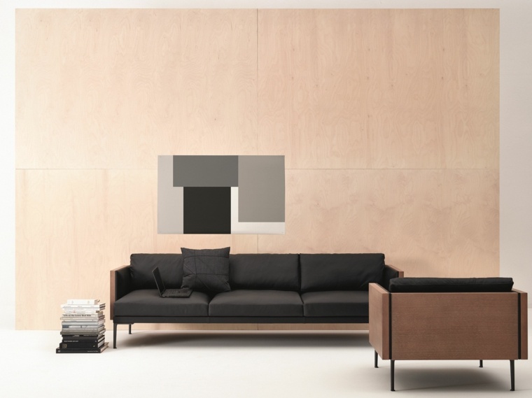 meuble sofa noir design moderne amenagement salon 