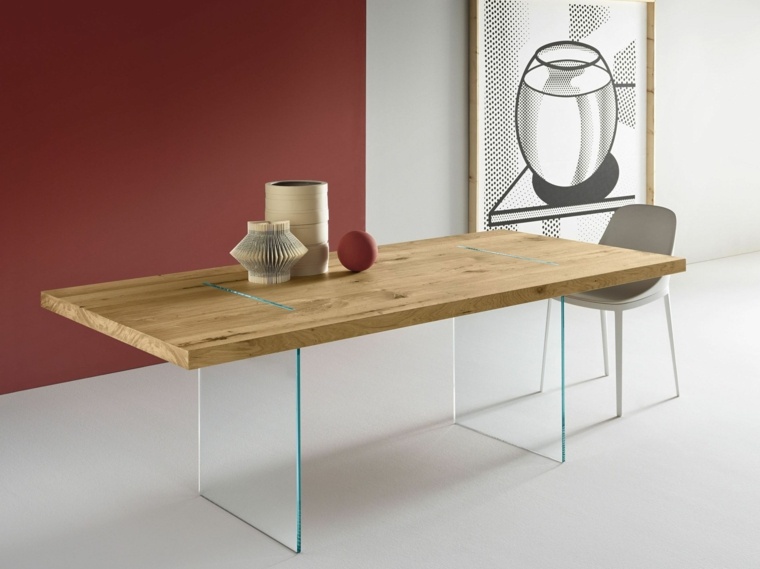 table à manger design bois verre