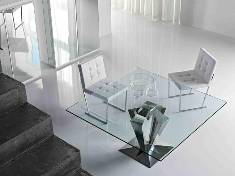tables carrees verre design moderne