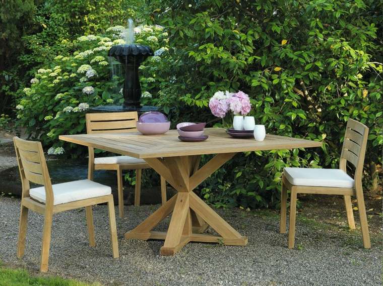 mobilier de terrasse bois design idée extérieur moderne 